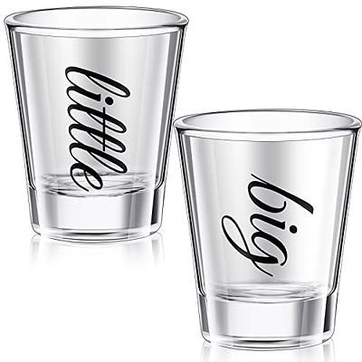 2 Pcs Sorority Big Little Shot Glasses with Heavy Base Big Little Sorority  Gifts 2 oz