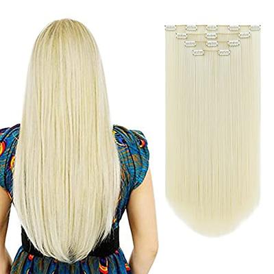 7 Pcs Clip in Hair Extensions Full Head Long Straight Synthetic Clip Hair  Piece Hairpiece for Women Girls