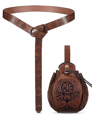 HiiFeuer Viking Embossed Double Dragon Waist Armor, Vintage Norse Faux  Leather Wide Belt, Medieval Mercenary Corset Belt (Brown A) - Yahoo Shopping