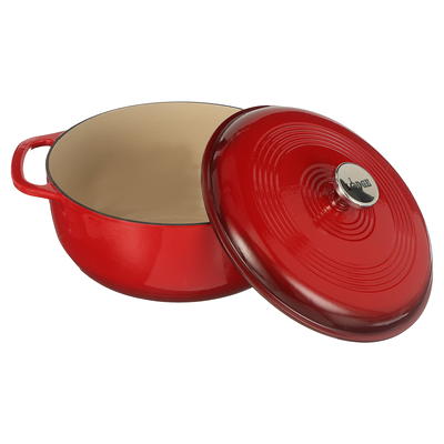 Lexi Home Enameled 3 qt. Cast Iron Dutch Oven - Red