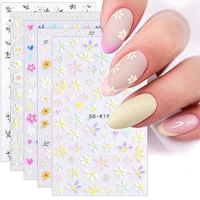 1pc 5D Colorful Heart Nail Art Stickers Kawaii Self Adhesive Embossed  Acrylic Manicure Decals Decorations Accessories