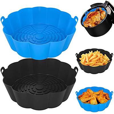 DUXAA 2 Pcs Air Fryer Silicone Liners, 8.5 Reusable Heat