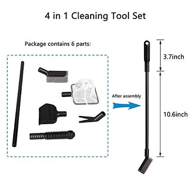 JOBEDE Aquarium Fish Tank Cleaning Tool Set, 4-in-1 Multi-Function Aquarium  Cleaning Kit Fishing Net + Gravel Rake + Plant Fork + Sponge Brush with  Long Handle for Aquarium - Yahoo Shopping