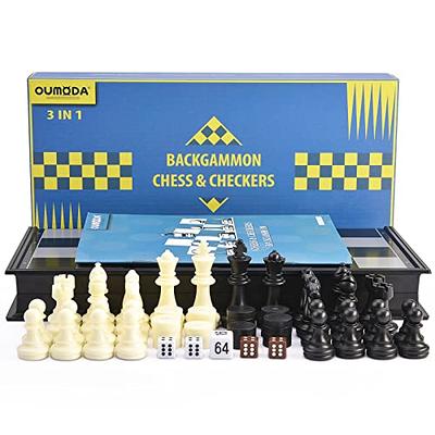 Magnetic Travel chess set 3×1 With folding chess board Educational