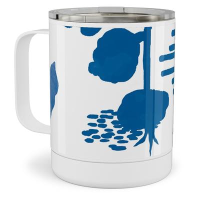 Travel Mugs: Dotty Floral - Blue Stainless Steel Mug, 10Oz, Blue - Yahoo  Shopping