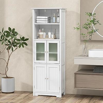 Costway Freestanding Bathroom Storage Cabinet for Kitchen and Living Room, Brown