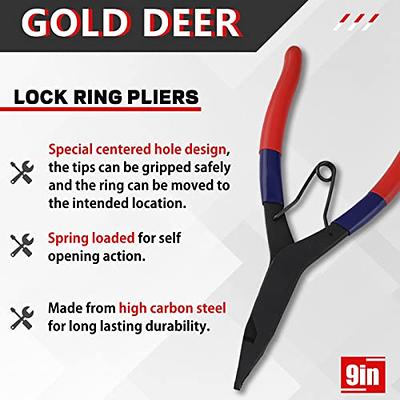 GOLD DEER Angle Tip Lock Ring Pliers Retaining Ring Pliers Spring loaded 9  Special Circlip Lock Ring Flat Snap Ring Pliers Horseshoe Washer Pliers  Special Circlip Pliers Pliers Opening Pliers - Yahoo