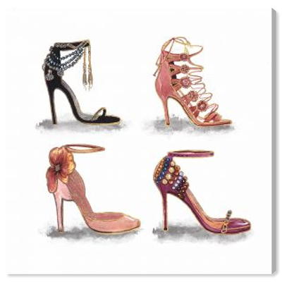 iCanvas Pink Razzle High Heel On Fashion Book by Pomaikai Barron