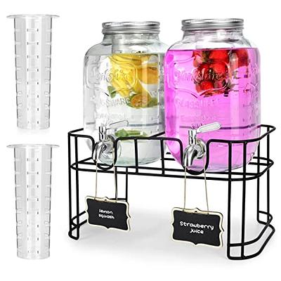 NutriChef 1-Gallon Glass Beverage Dispenser - Mason Jar Style