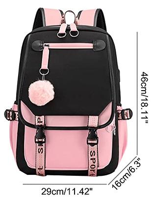 Laptop Backpacks 15.6 Inch School Bag College Backpack Anti Theft Travel  Daypack Large Bookbags for Teens Girls Women Students (Pink)