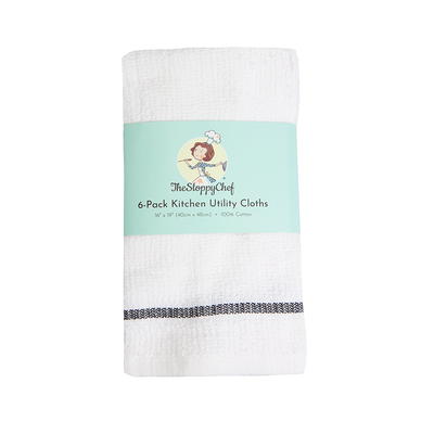 Bar Mop Towels White Cotton Kitchen Towels 16x19 Terry Cloth Pack of 12.