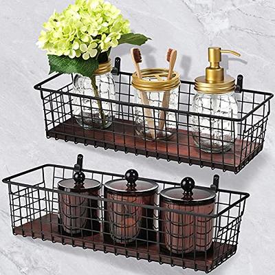 Stackable Baskets Storage Bin Metal Wire Organizers Iron (2-Pack