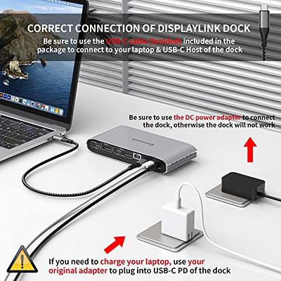 Wavlink DisplayLink Laptop Docking Station Triple Monitor 4K@60Hz For 3  Monitors, 100W Charging For Thunderbolt 3/4, USB-C/A, M1 M2