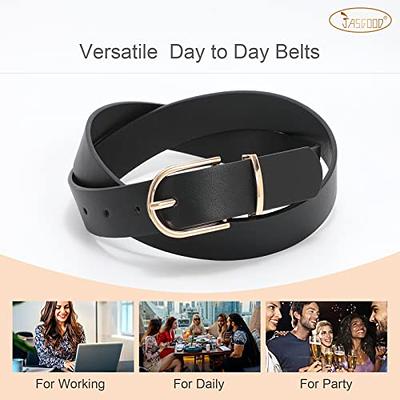 JASGOOD 3 Pack Women's Leather Belts for Jeans Pants Fashion Ladies Belt  with Gold Buckle A-Black+Brown+Beige，Fit Waist Size 33-37 - Yahoo Shopping