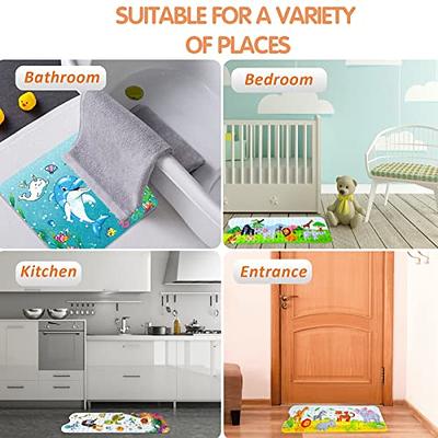 Tubozadi Bath Mat for Tub for Kids Non Slip Bathtub Mat for Baby Toddler  Extra Long Bathroom Shower Mat with Suction Cups,Drain Holes,40X16