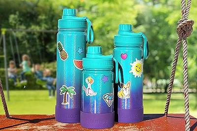 CHILLOUT LIFE 17 oz Insulated Water Bottle with Straw Lid for Kids and