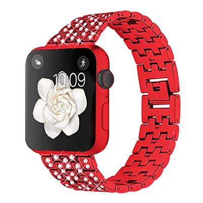 Dsytom Bing Band Compatible with Apple Watch Band 42mm 44mm 45mm,Jewelry  Replacement Metal Wristband Strap for iWatch Band Series Ultra 2  9/8/7/6/5/4/3/2/1/SE Ultra(Red) - Yahoo Shopping