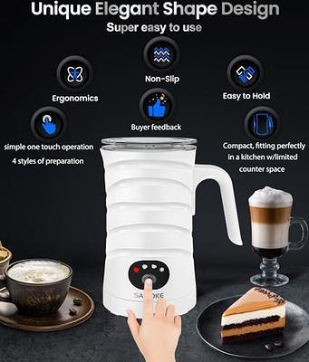 OVENTE 8 oz. Silver Automatic Electric Milk Frother and Steamer