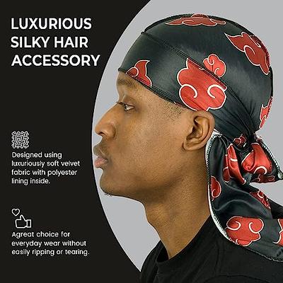4PCS Silky Durags for Men Women 360 Waves with 1 Wave Cap, Silky Satin  Durag Extra Long Tails