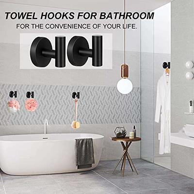 Towel Hooks, 4 Pack Towel Hooks for Bathrooms, Heavy-Duty Towel Hook for  Bathroom Wall Mounted, SUS304 Stainless Steel Bathroom Hooks for Towels