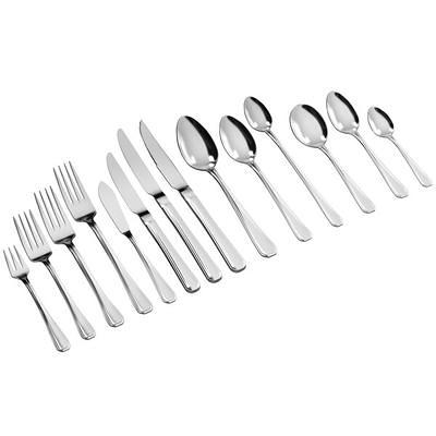 Acopa Odin Black / Silver 18/8 Brushed Stainless Steel Extra Heavy Weight  Forged Flatware Set with