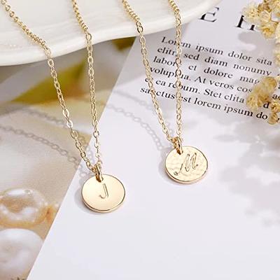 14K Gold-Plated Initial Necklaces Round Disc Initial Necklace For Women  Best Friend Gift Women Letter Necklace Christmas Gift - AliExpress