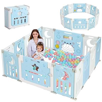 Foldable Baby Playpen with Toys Game Fence