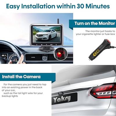 Yakry Wireless Backup Camera 5 Inch - Easy to Install Touch Key HD