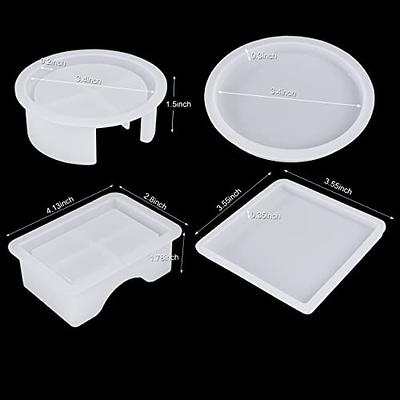 LET'S RESIN Coaster Resin Molds, Upgraded 10pcs Epoxy Molds Holder Kit with  5 Plastic Dropper 5 Wooden Sticks 2 Gloves, Sturdy Silicone Molds for