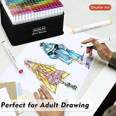 Alcohol-Based Markers Set, Double Tipped Fine&Chisel Art Marker Set for  Artist, Adults Coloring, Drawing, Sketching, 71 Classic Colors+1 Blender+1  Swatch+1 Black Travel Case