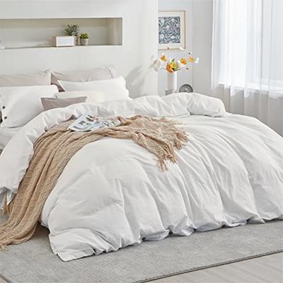 Bedsure Linen Duvet Cover King - Linen Cotton Blend Duvet Cover Set, Linen  Color, 3 Pieces, 1 Duvet Cover 104 x 90 Inches and 2 Pillowcases, Comforter