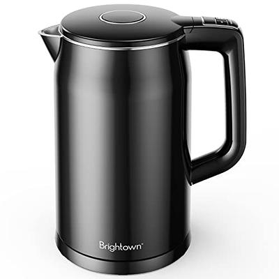 Electric Kettle, 1500W Double-Wall Glass Boiling Tea Pot, Longdeem 1.5L  Cool Touch Hot Water Boiler with Heat-Resistant Handle, Wide Opening & BPA