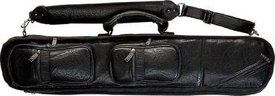 ICZW 4x8 Pool Cue Case Billiard Stick Carrying Case Leatherette Soft Cue  Bag Hold 4 Butt 8 Shaft Black