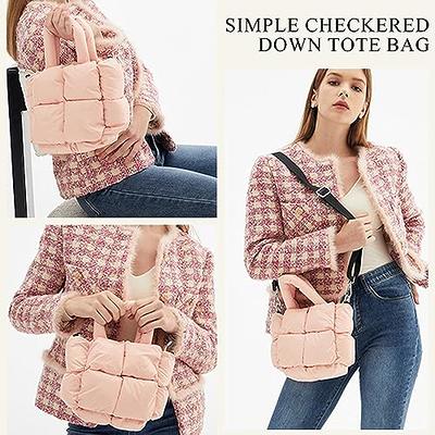 OWGSEE Puffer Tote Bag, Puffy Bags for Women Light Winter Down Cotton Padded Quilted Tote Bag Shoulder Handbags Purse