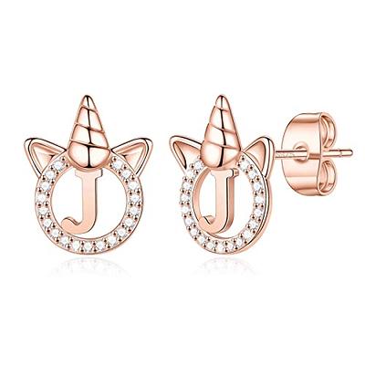 Amazon.com: 925 Sterling Silver Pink Enamel Unicorn Huggie Hoop Earrings  For Girls- Fun & Cute Hinged Locking Earrings For Comfort and Security-  Precious and Magical Gift For Little Girls & Teens: Clothing,