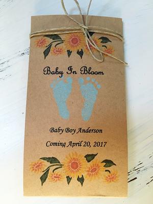 25 Flower Seed Favors Baby Shower Favor Expecting A In Bloom Sunflower Seeds Flower Boy Announcement Sho Yahoo Shopping