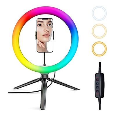Aureday 10''Selfie Ring Light with 62 Adjustable Tripod Stand & Phone  Holder for Live Stream/Makeup, Dimmable LED Ringlight for  Tiktok//Zoom