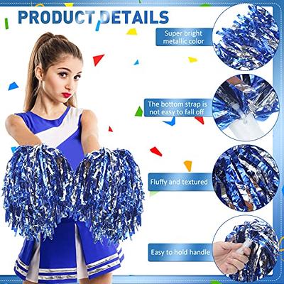 160 Pieces Cheerleading Pom Poms Bulk 9.5 Inch Plastic Cheerleader Pompoms  Metallic Foil Cheering Hand Flowers with Baton Handle for Sports Game Dance  Fancy Dress Night Party Blue and Silver - Yahoo Shopping