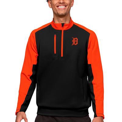 Men's Antigua White Detroit Tigers Team Logo Victory Full-Zip Hoodie