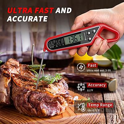 Meat Thermometer Digital for Cooking and Grilling, Collapsible Probe, with  Magnet, Calibration, Backlight Waterproof Food Thermometer, Instant Read