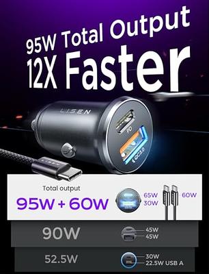 USB C Car Charger Syncwire 60W [PD 30W & QC 30W] USB Car Charger Adapter  Fast