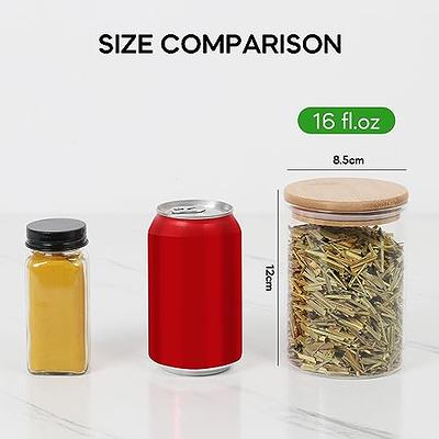 STARSIDE 6 oz Glass Jars with Bamboo Lids,Set of 15 Empty Spice