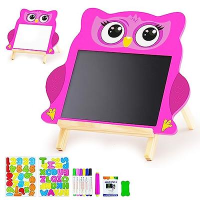 Easel for Kids with 2 Drawing Paper Roll, Learning-Toy for 3,4,5,6,7,8  Years Old Boy & Girls, Wooden Chalkboard & Magnetic Whiteboard & Painting  Paper