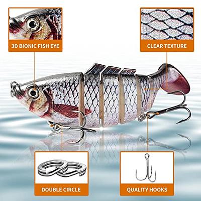 Fishing Lures for Bass Perch Saltwater Multi Jointed Swimbait Fishing Gear  Hard Baits Freshwater Trout Crappie Lifelike Slow Sinking Bionic Swimming A