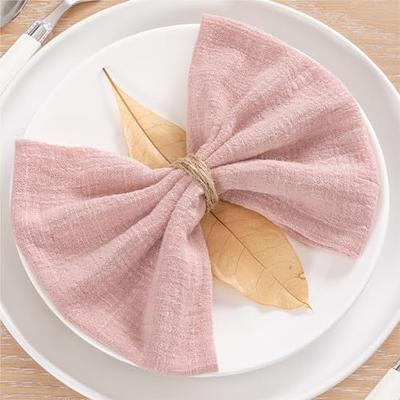 MLMW Gauze Cloth Napkins Set of 6 Soft Cotton Dinner Napkins 16.5×16.5  Rustic Bulk Linen Napkins for Wedding Party Casual Table Decoration Pink -  Yahoo Shopping