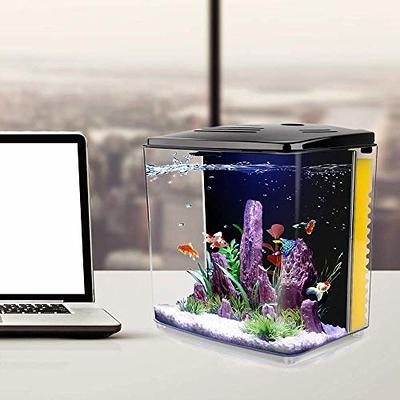 FREESEA 1.2 Gallon Betta Aquarium Starter Kits Square Fish Tank