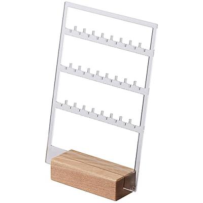 Jewelry Organizer Display Stand Holder with Wooden Ring Tray and Hooks  Storage Necklaces Bracelets, Rings, Watches Metal Desk Organizer Stand