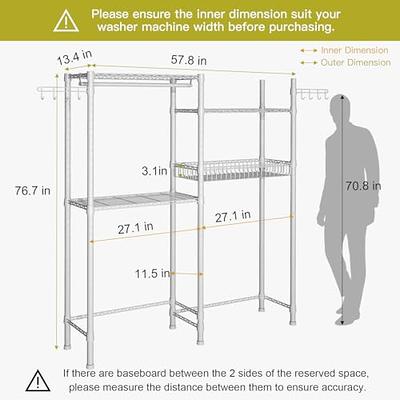  Ulif U3 Over Washer and Dryer Shelves, Heavy Duty Laundry Room  Space Saver and Organization Shelves, Clothes Drying Rack, Metal  Freestanding Closet Organizer Storage, 35 W x 13.4 D x 76.7