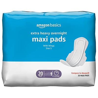 Always Maxi Extra Heavy With Wings Overnight Pads, 20 Count (Pack of 2)