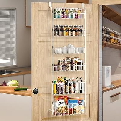 Black 6-Tier Over the Door Pantry Organizer, Heavy-Duty Metal Pantry Door  Organization ,Door Spice Rack Hanging Storage Kitchen Spice Rack Can  Organizer 